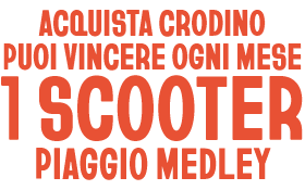 Acquista crodino, puoi vincere ogni mese, 1 scooter piaggio medley